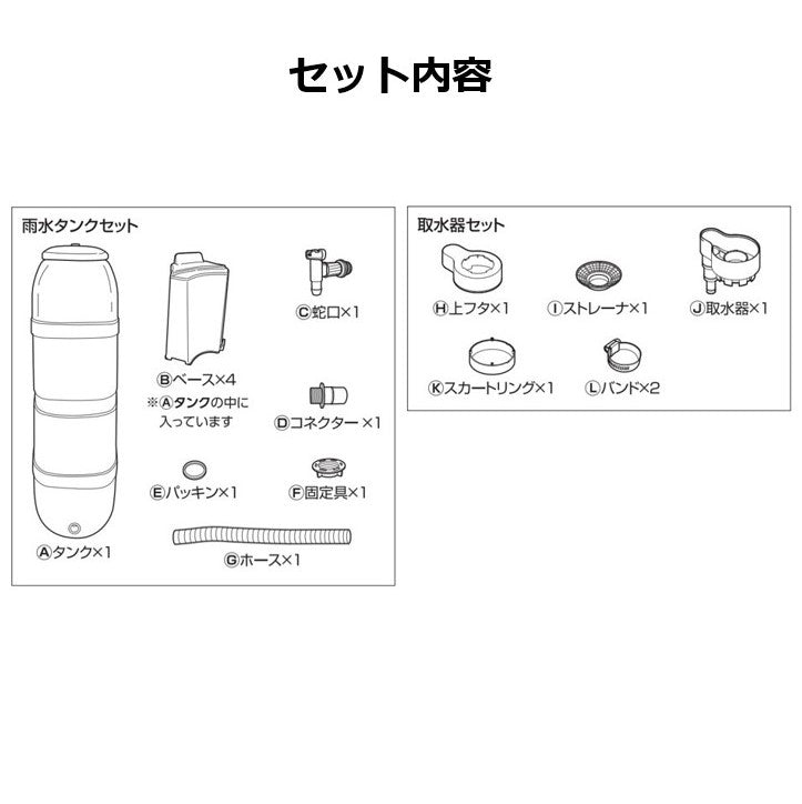 100L 雨水タンクセット セット内容