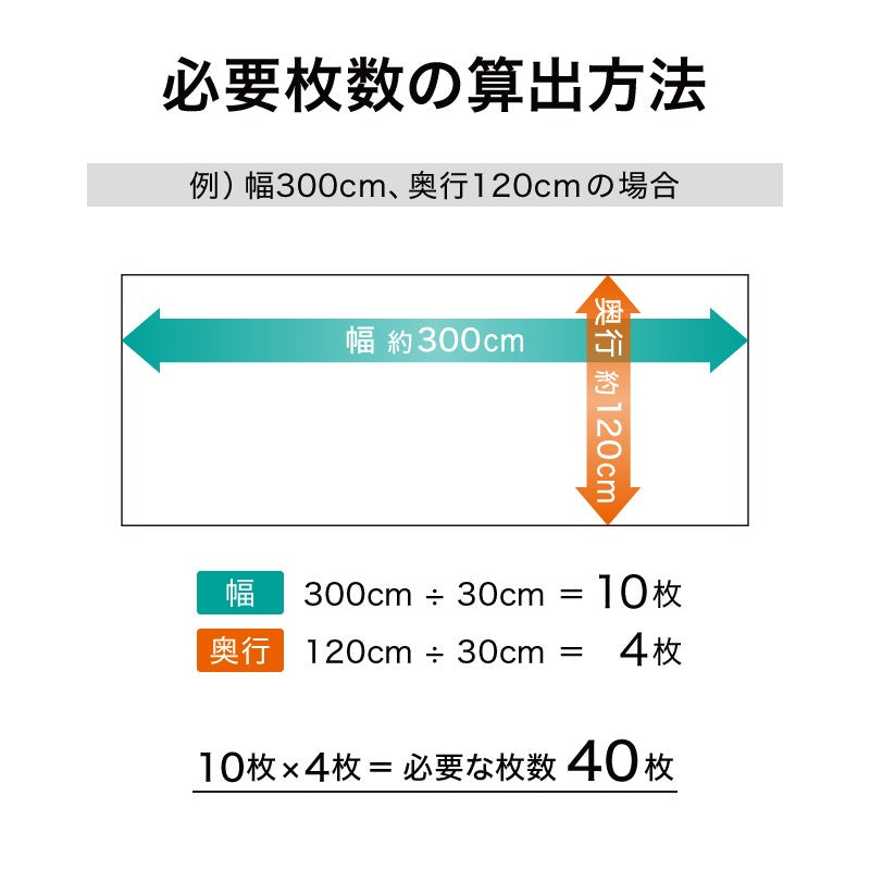 ベースアップ 敷くだけ人工芝 1枚_必要枚数の算出方法