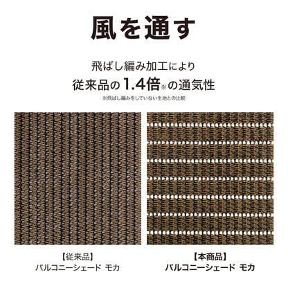 バルコニーシェード 2×0.9ｍ_風を通す