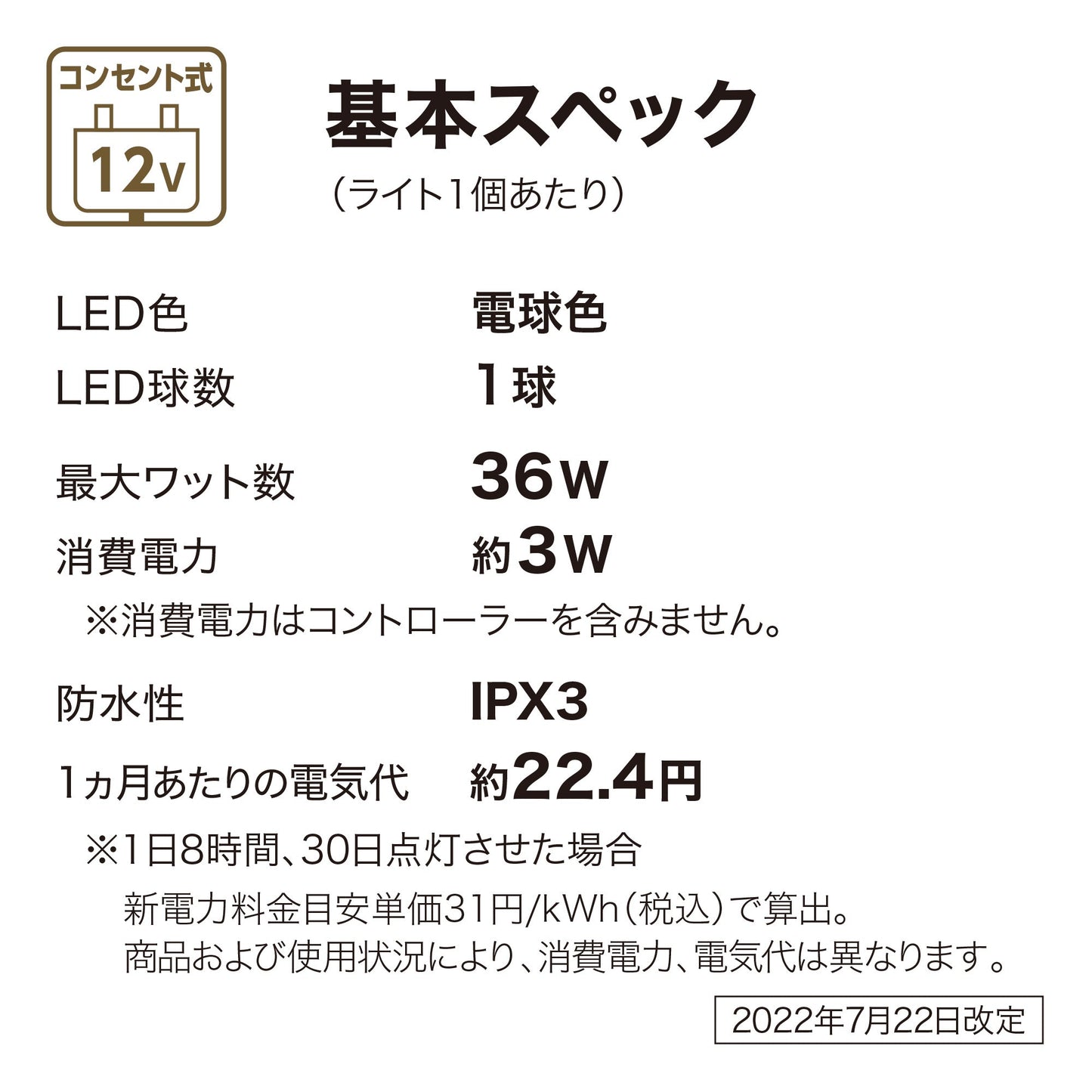 ひかりノベーション 木のひかり 基本セット_基本スペック