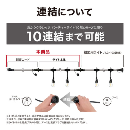 あかりクラシック パーティーライト 10球_連結について